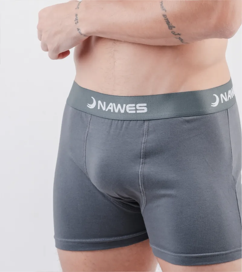 Cueca Boxer lisa em cotton penteado