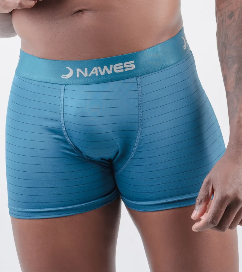 Cueca Boxer, listra em giz, em microfibra