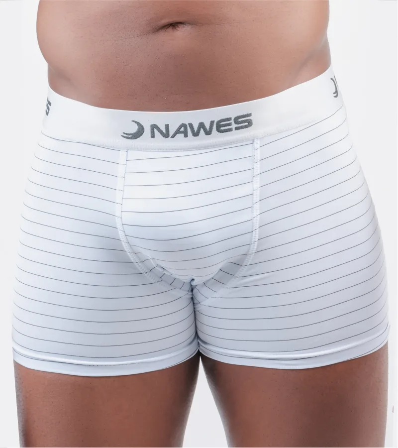 Cueca Boxer, listra em giz, em microfibra