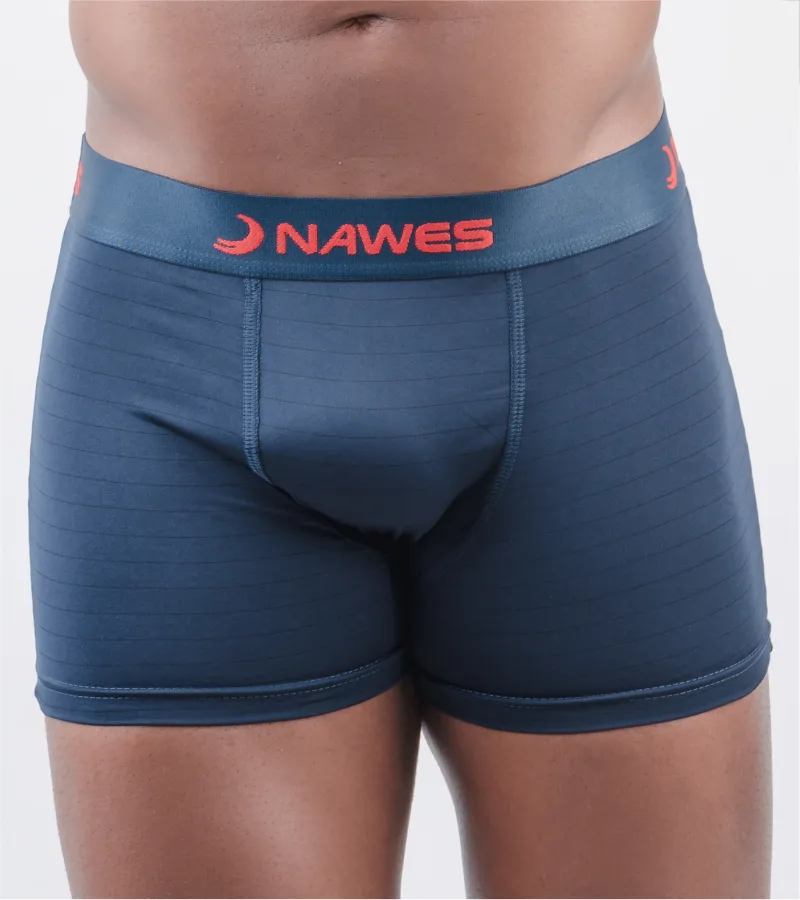 Cueca Boxer, listra em giz, em microfibra