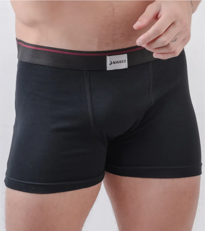 Cueca Boxer lisa em cotton penteado.