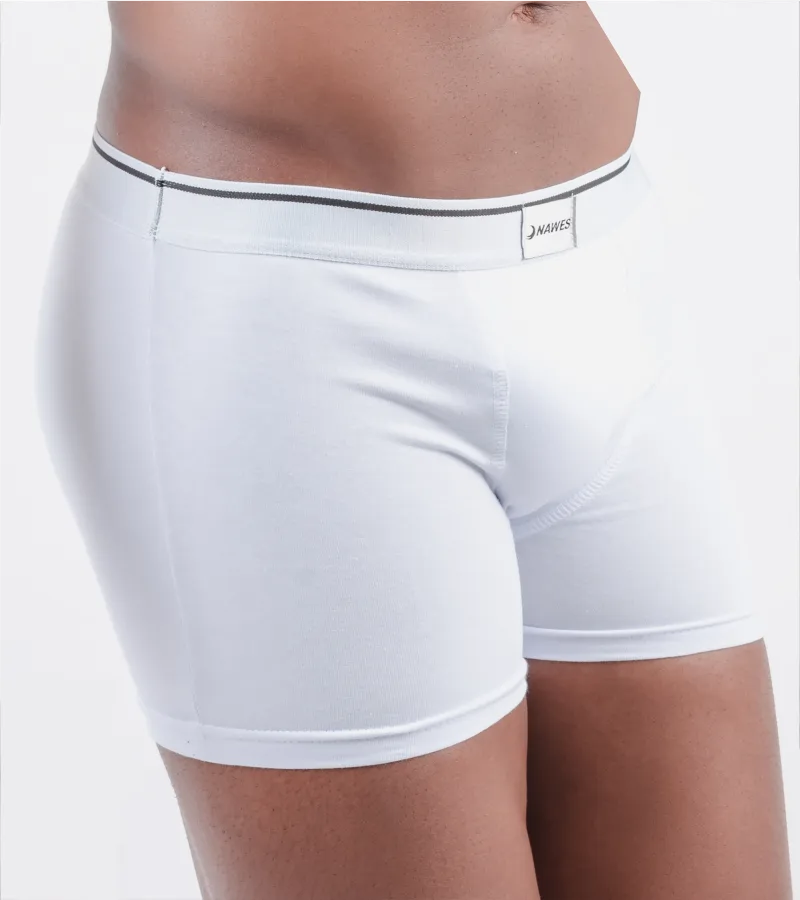 Cueca Boxer lisa em cotton penteado.