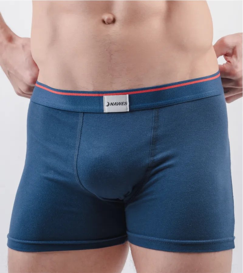 Cueca Boxer lisa em cotton penteado.