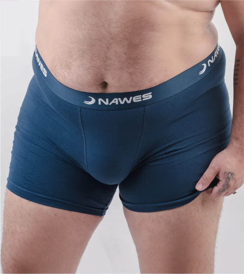 Cueca Boxer lisa em cotton penteado, tamanho EG especial, com elástico barra