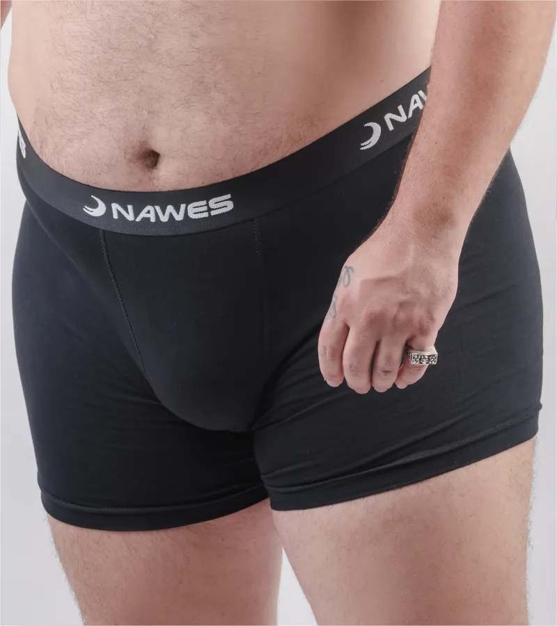 Cueca Boxer lisa em cotton penteado