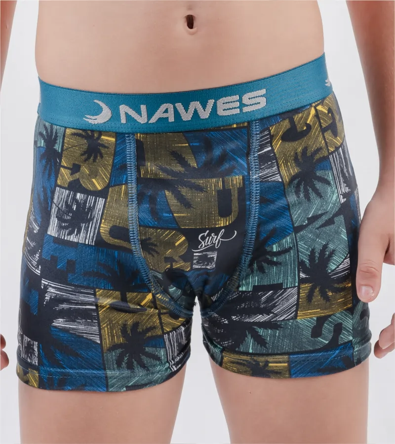 Cueca Boxer Juvenil em microfibra estampada
